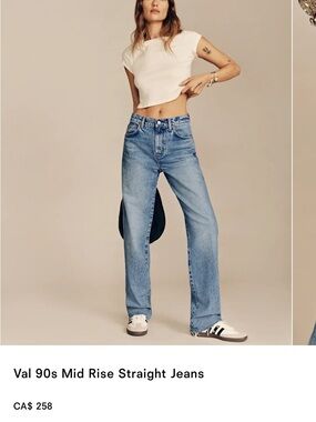 Reformation Val 90s Straight Jeans - Light Blue Denim size 25